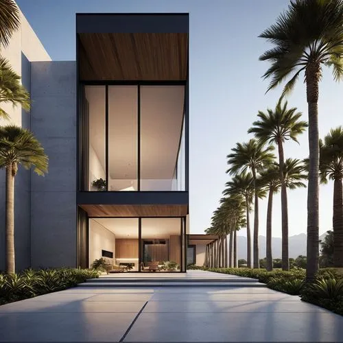 Design and render a contemporary minimalist single-family home inspired by the architecture of Tadao Ando, ​​located in the city of Ica, Peru. The project is situated on a completely flat plot of land