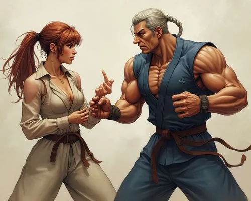 Street Fighter II characters, Mortal Kombat characters, Tekken characters, Fighting game, Martial arts poses, two characters fighting, heath bars, One v one fight, Ken, Ryu, Guile, Sagat, Vega, Chun L