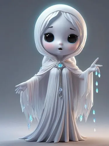  ,a white doll in a long dress with an angel wing,the snow queen,white rose snow queen,ice queen,suit of the snow maiden,father frost,eternal snow