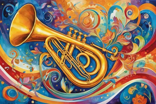 Compose a majestic fanfare with a golden trumpet.,tuba,saxhorn,fanfare horn,sousaphone,saxophone,flugelhorn,trumpet,brass instrument,drawing trumpet,trumpet-trumpet,trumpet climber,climbing trumpet,wi