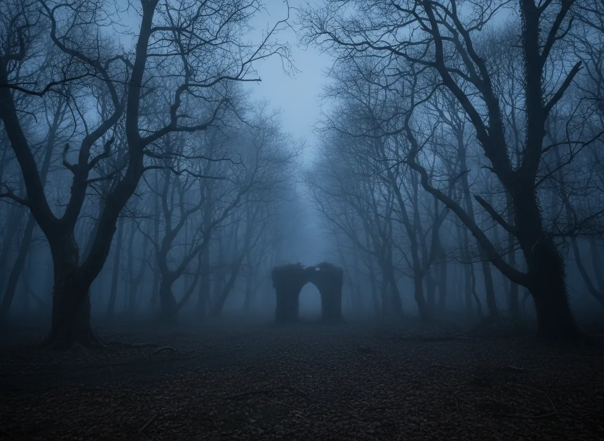 Quattro variazioni della stessa scena, ognuna con un'atmosfera luminosa diversa: scura e ombrosa, un'inquietante luce verde, un netto bianco e nero e un minaccioso rosso crepuscolare.