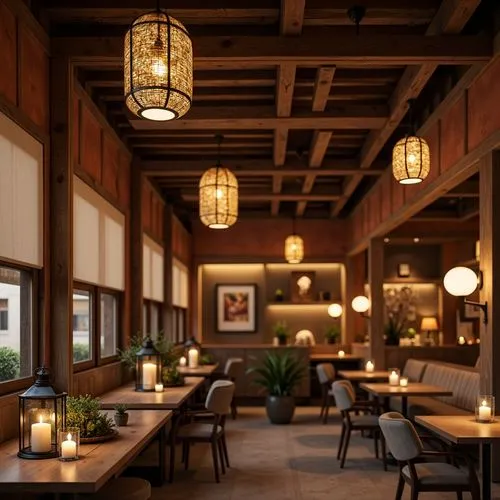Distressed wooden fixtures, vintage metal lanterns, rustic pendant lights, warm candle-like ambiance, soft diffused lighting, natural linen shades, woven rattan details, earthy terracotta tones, distr