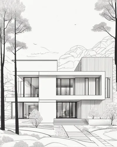 house drawing,modern house,mid century house,modern architecture,residential house,dunes house,archidaily,3d rendering,house hevelius,contemporary,garden elevation,kirrarchitecture,residential,core re