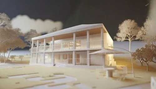 this is a picture of a building in the evening,prefab,prefabricated,prefabs,prefabricated buildings,model house,property exhibition