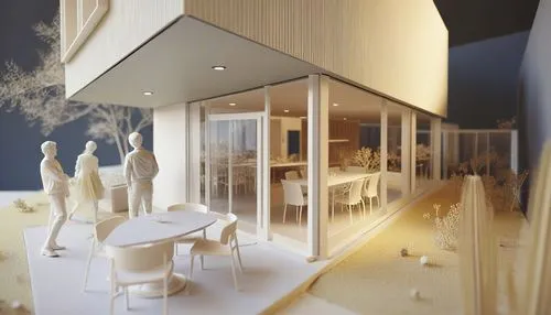 Architecture Model_ inner courtyard,associati,model house,archidaily,3d rendering,renderings,cubic house,arkitekter,display window,dolls houses,habitaciones,renders,unbuilt,sketchup,mipim,render,inhab