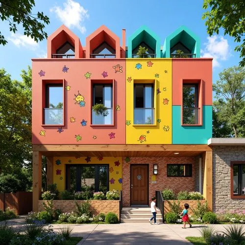 Kindergarten Eclecticism Style Building Design Ideas