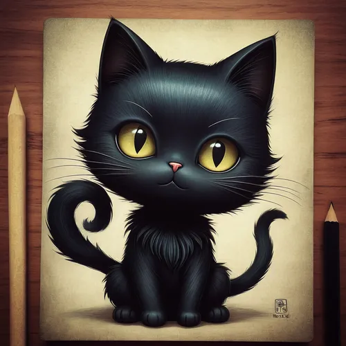 black cat，Miyazaki Hayao style，handdraw，Japanese comics，anime style,drawing cat,cartoon cat,jiji the cat,black cat,cat portrait,cat cartoon,cute cartoon character,cat-ketch,cat drawings,black paper,wa