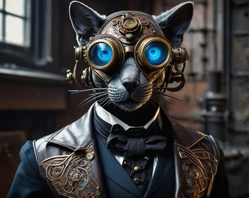 Steampunk, mechanical, intricate, bronze-plated, copper-wired, Victorian-era-inspired, sci-fi, fantasy, mythical, humanoid, quadruped, avian, reptilian, insectoid, clockwork, gear-driven, steam-powere