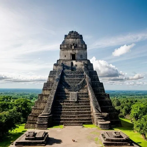 Tikal, la antigua ciudad maya de Guatemala, en un estado apocalíptico. Las rocas calizas, rajadas y desgastadas por el tiempo, emergen entre la selva enredada, como los últimos vestigios de un mundo q