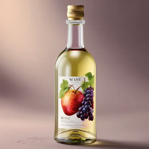 Packaging Design，Wine bottle fruit watercolor illustration packaging style,watercolor wine,grape seed oil,dessert wine,passion fruit oil,botrytis l,a bottle of wine,retsina,vineyard peach,cream liqueu