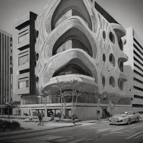 multi storey car park,arhitecture,futuristic architecture,kirrarchitecture,hotel w barcelona,brutalist architecture,building honeycomb,arq,modern architecture,guggenheim museum,honeycomb structure,mul