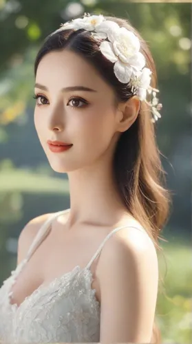 beauty woman standing in the garden,bridal jewelry,bridal clothing,bridal accessory,bridal,bridal dress,wedding dresses,wedding dress,wedding photo,silver wedding,sun bride,bride,wedding gown,romantic