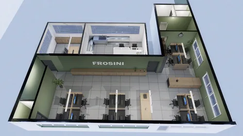an image of a small office building plan,fenestration,assay office,modern office,modern room,modern house,frame house,prefab,furnish,kitchen design,interior modern design,modern kitchen interior,praes