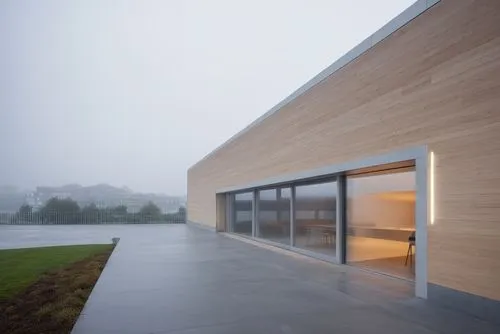a house covered with glass next to grass and a body of water,siza,passivhaus,snohetta,dunes house,bohlin,archidaily