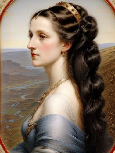 Queen’s portrait with a neutral light grey background and without framing.,winterhalter,perugini,portrait of a girl,principessa,ariadne,portrait of a woman,mademoiselle,bougereau,hypatia,artemisia,vit