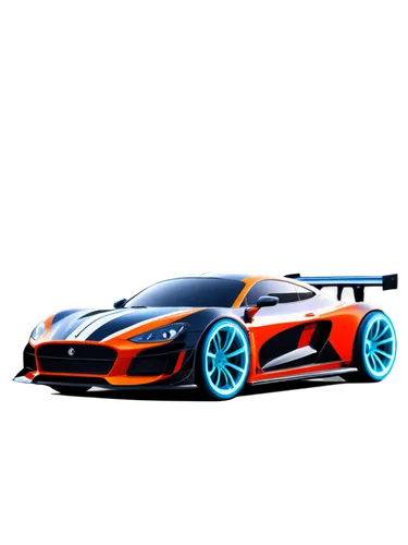 Toy car, miniature vehicle, shiny paint, bright colors, wheels spinning, headlights on, racing stripes, speed lines, low-angle shot, dramatic lighting, 3/4 composition, blurred background, shallow dep