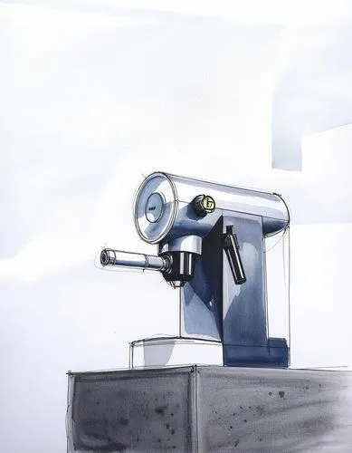 the picture shows a silver object with a magnifying glass,microtome,microscope,camera drawing,camera illustration,hammermill,microscopes