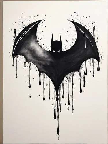 pencil drawing of 


BATMAN

, 
,a batman logo that is dripping from the ceiling,batmen,batman,bat,batterers,vector graphic,vector art