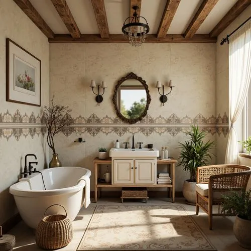 Bathroom French Country Style Building Design Ideas