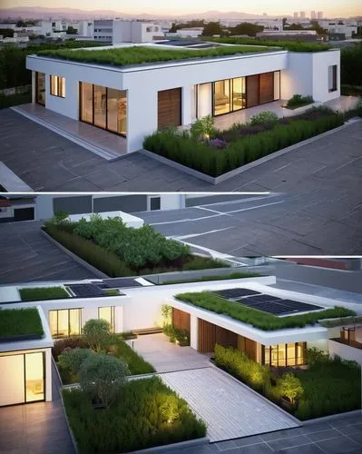 Modern minimalist low-cost residential building, AutoCAD design, 2023 style, single-story, rectangular shape, flat roof, white walls, large windows, sliding glass doors, wooden accents, simple lines, 