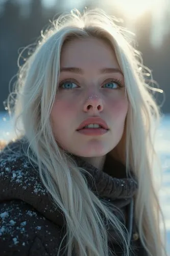Viking female, Björk female singer, Icelandic woman, eskimo eyes, Hypertelorism eyes hyper-wide apart, beautiful skin, high-details photography, cleanfree skincare facial, ultra-realistic portrait, wo