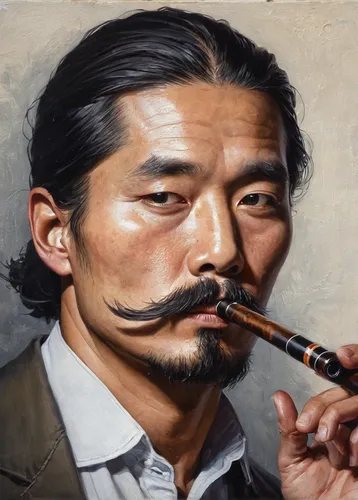 Man with Pipe,pipe smoking,smoking pipe,tobacco pipe,smoking man,smoking cigar,man with saxophone,dali,luo han guo,erhu,cigar,oil painting on canvas,chinese art,yi sun sin,oil painting,tobacco,oil on 