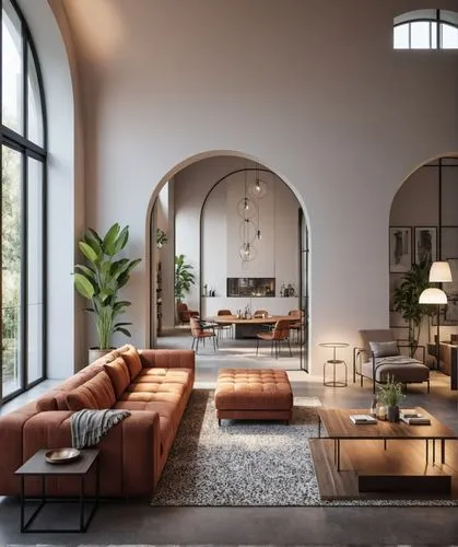 an apartment living room and entry way with modern decor,minotti,living room,loft,apartment lounge,cassina,livingroom,Photography,General,Realistic