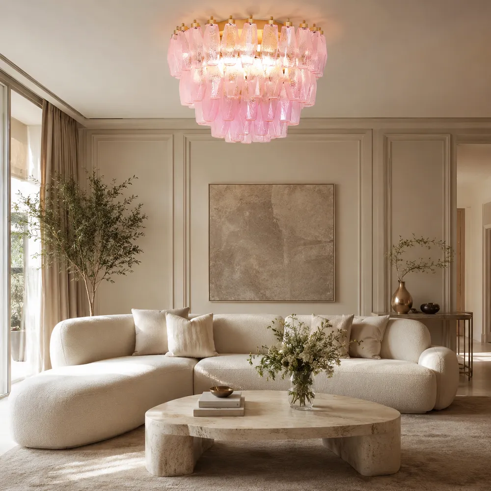 Poliedri Murano Glass Ceiling Light