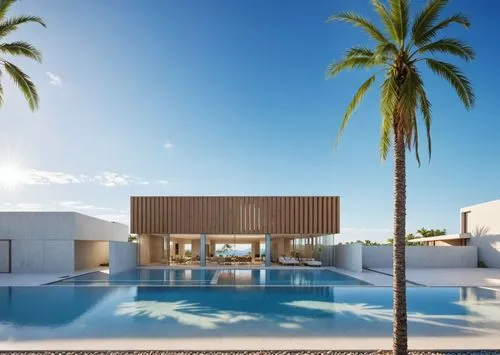 Crea un render 3D ultrarrealista de un edificio moderno inspirado en la imagen de referencia, que combine un perfil rectangular con líneas verticales evidentes y un enfoque minimalista para irradiar p
