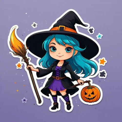 A beautiful cartoon witch,halloween witch,witch's hat icon,halloween vector character,witch,witchel,witch hat,witch ban,halloween illustration,halloween banner,witching,witch's hat,pumpsie,bewitching,