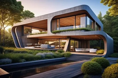 modern house,modern architecture,futuristic architecture,cubic house,cube house,landscape design sydney,dunes house,garden design sydney,beautiful home,3d rendering,luxury property,house in the forest