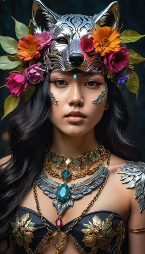 masterpiecem explicit, shot in the style of sksfer, photo of full body shot a young 18yo woman in alaska, beautiful black hair, with a wolf necklace with a gem in it, extreme detail and texture, profe