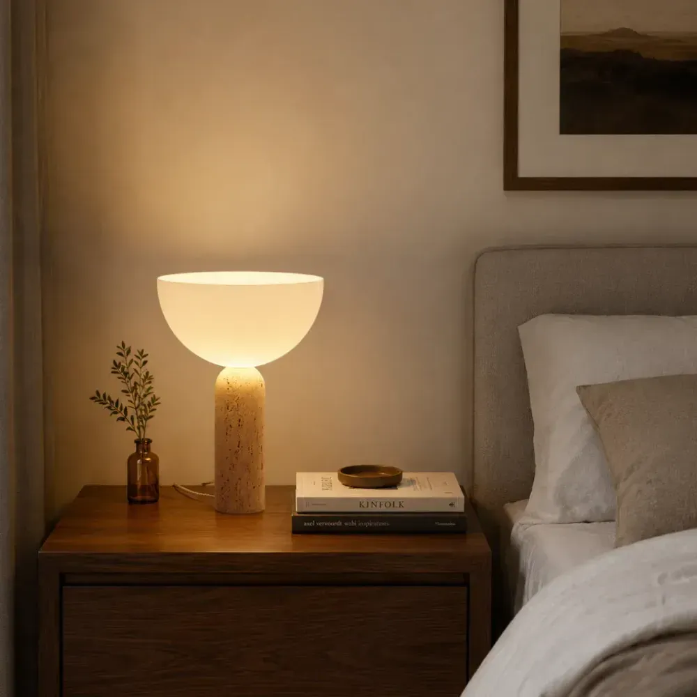 Solenne Travertine Table LampSolenne Travertine Table Lamp