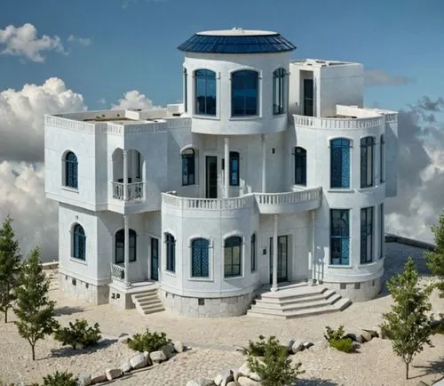 An ultra-realistic, photorealistic architectural visualization of the exact multi-story residential-commercial building shown in image_0.png. The scene is rendered in crisp, high-definition (8k resolu
