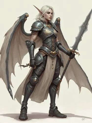 weibliche Dämonin in Plattenrüstung,an image of a fantasy warrior holding a sword,female warrior,dark elf,aegon,paladin,elona,drizzt,krietor,male elf,fantasy warrior,falstad,eleonor,eberron,drakenstei