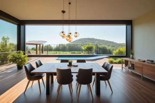 a dining room with a table and many chairs,interior modern design,dining table,dining room table,dining room,modern kitchen