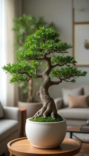 decorative bonsai tree in pot, living room,home staging,the bonsai tree is growing out of a white bowl,bonsai tree,bonsai,maple bonsai,elm bonsai,dwarf pine,boxwood,dwarf tree,pine tree,flourishing tr