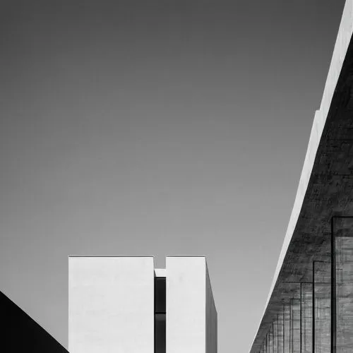 Minimalist award winning architecture cultural center, rim lights, dirty lens, contemporary architecture, clear details, texture high quality, Peter Zumthor architecture style, minimal architecture st