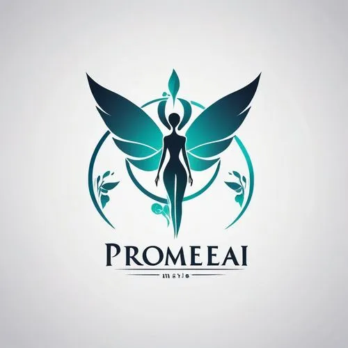 a minimalistic logo Logo for Promeai on the theme of Sidhe Faeries,proclaim,logo header,medical logo,promontory,logodesign,prophet,proa,promote,procyon,primacy,mermaid silhouette,pioneer badge,pre-pro