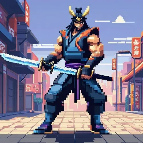 Pixel Art， game Scene,ryu,samurai fighter,akuma,samurai,jiangyong,samarai,benkei,tengen,taishang,oni,ronin,sikatana,yojimbo,shogun,tizoc,honsik,kazuya,shokan,yoshimitsu,streetfighter