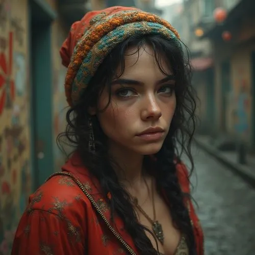 hyperrealistic 
a beautiful, kind, charming, sociable, atmospheric photos, exotic,  8k, Hyper detailed
,woman,clementine,mccurry,juliet,juliette,demelza,eponine,rosita,alita,tatiana,city ​​portrait,ma
