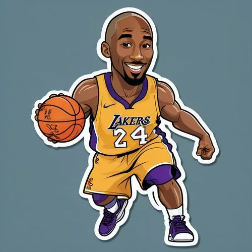 A cartoon Kobe,felton,mamba,kobe,laker,kemba,javaris,mwp,lakers,lebon,bolt clip art,tyreke,lakernotes,zaza,earvin,artest,basketball player,pau,blaiklock,shammgod,tolliver,Unique,Design,Sticker