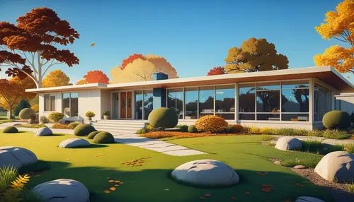 NPR rendering,golf course background,prefabs,prodromal,pommels,procedural,prefab