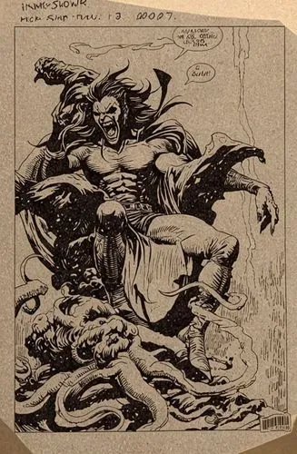 COMIC STYLE, COMIC ART, 

Tuschelinien, Schatten, dynamische Linienführung, 2000's Comic‑Look, slim black ink outline,comic book page from the comic series ` the grim knight ',furies,bookplate,ashcan,