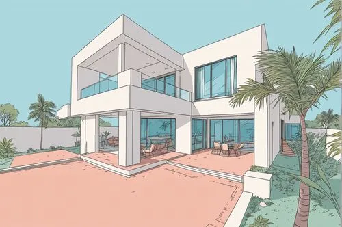 Architecture Drawing
,a modern home with lots of windows and palm trees,sketchup,beach house,3d rendering,tropical house,modern house,oceanfront,beachhouse,render,house drawing,dreamhouse,Illustration