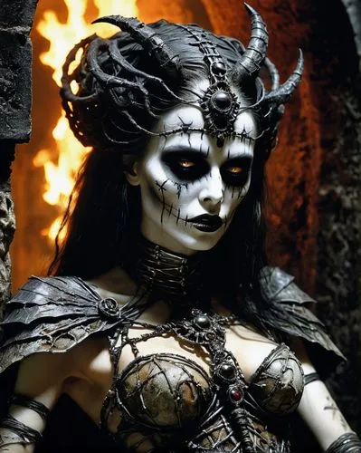 editorial photography, the mummified demon queen, A MULTIVERSIAL PLEASURE DEITY ，by LUIS ROYO and CLIVE BARKER, MORBID, CRACKED DIMENSIONS, immortal sin, sweet pain,dark elf,voodoo woman,the enchantre