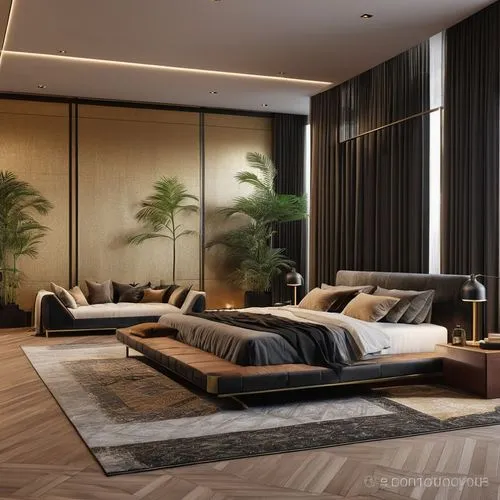BLACK WITH GOLD TRIM COUCHES,modern living room,interior modern design,modern room,apartment lounge,living room,luxury home interior,livingroom,modern decor,3d rendering,contemporary decor,interior de