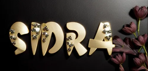 Letters in shiny polished gold on black background, beveled edge, fine diamond inlay on the small top, on matte black background.,decorative letters,gold foil wreath,wooden letters,sprig,dribbble logo