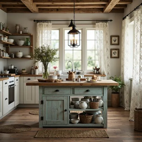 Shabby-Chic Style Kitchen Building Design Ideas