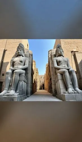an image of a view of an egyptian city,royal tombs,pharaohs,the sculptures,sphinx,ancient civilization,ancient city